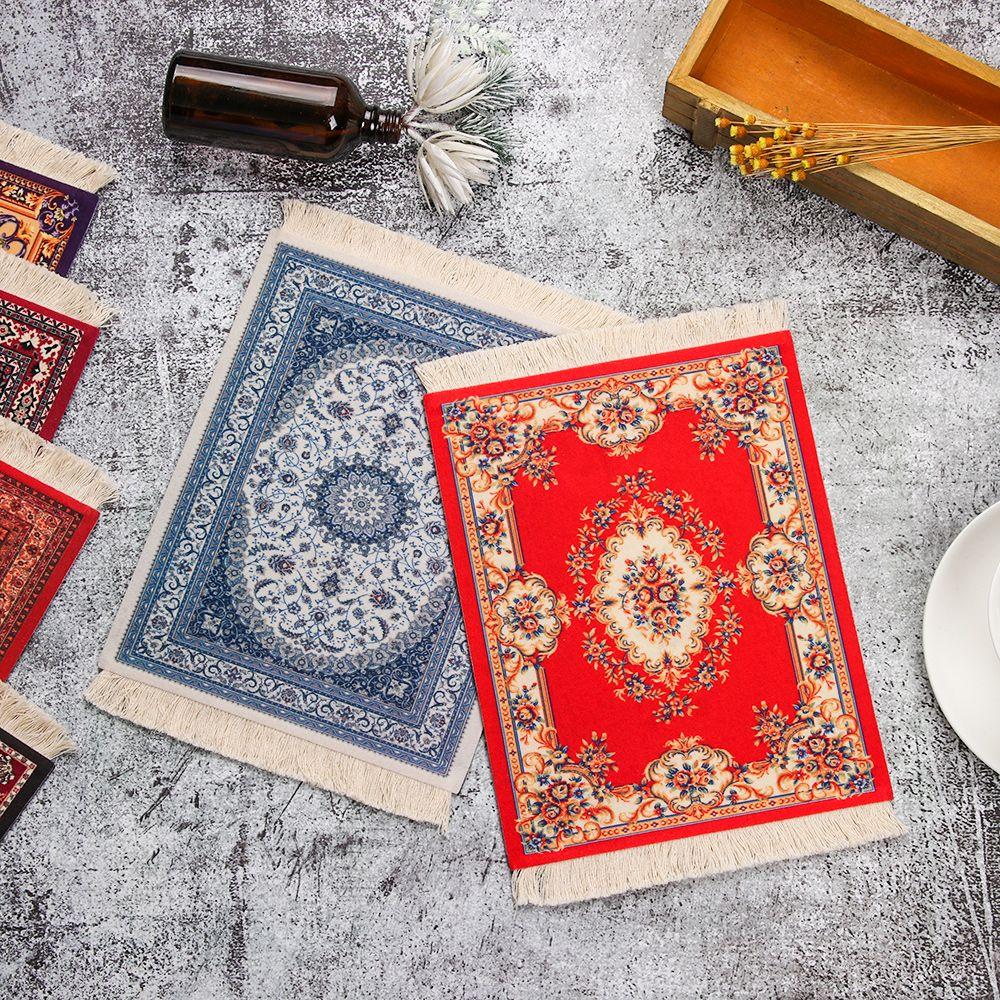 Rubber Anti-slip Table Decoration Tablet Mat Desk Cushion Persian Rug Style Mice Mat Mousepad