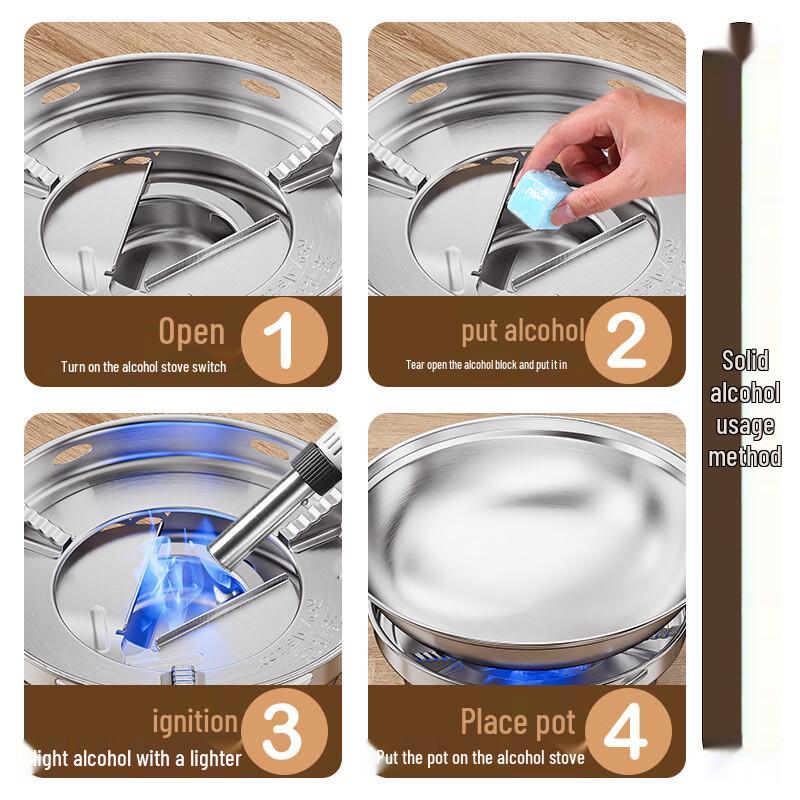 Mini Solid Alcohol Hot Pot Stove with Lid