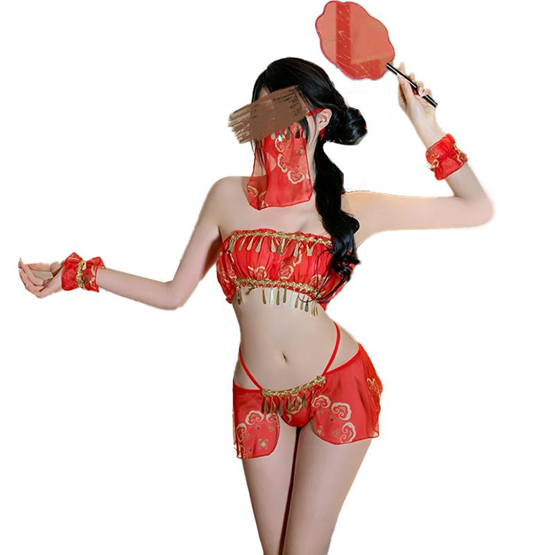 Sexy underwear Hanfu sexy pajamas set perspective Dunhuang free uniform Wu Meiniang ancient style