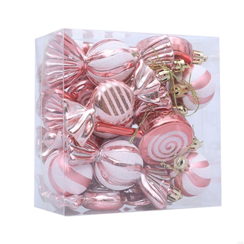 Holiday Plastic Ornament Christmas Tree Decoration Assorted Pattern Pendants J0MC