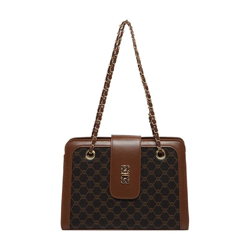 Bag Women's 2025 Summer New Large Capacity Personalized Chain Bag Fashion One Shoulder Simple Crossbody Bag Small Square Bag