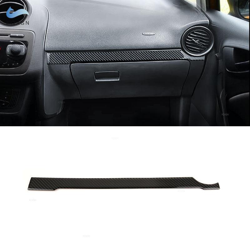For Seat Ibiza 6l 2003 2004 2005 2006 2007 2008 Soft Carbon Fiber Car Inner Dashboard Panel Co-pilot Passenger Side Strip Trim