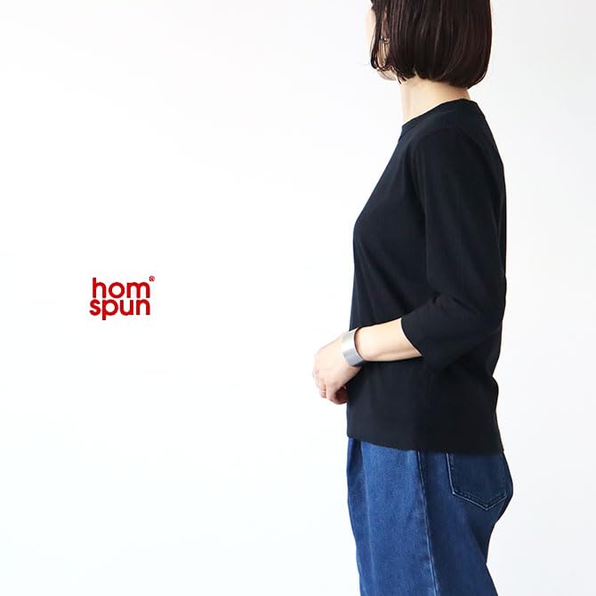 Homspun Sleeve Jersey 6450 Women's 3/4 T-Shirt (Black) (Medium)