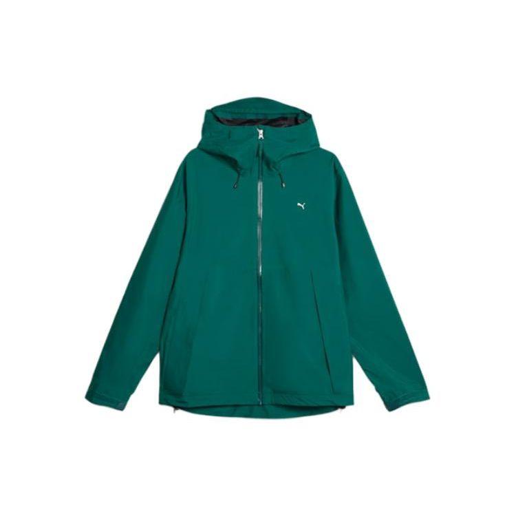 PUMA Solid Color Zip-Up Long Sleeve Jacket Unisex Jackets Green 620838-43