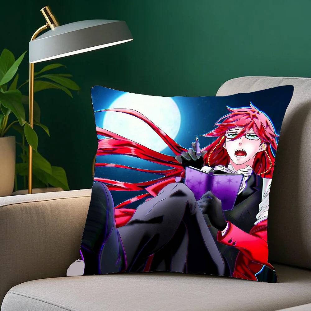 Grell Sutcliff Anime Black B-Butler Pillow Case Home Decor Throw For Sofa Bed Car Room Decor Gift Idea