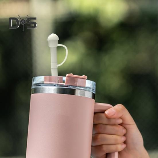 Set de paie din silicon pentru 1/6 buc. Paie reutilizabile cu huse de 30/40 oz Paie de schimb din silicon de calitate alimentară, ușor de curățat, pentru călătorii în aer liber