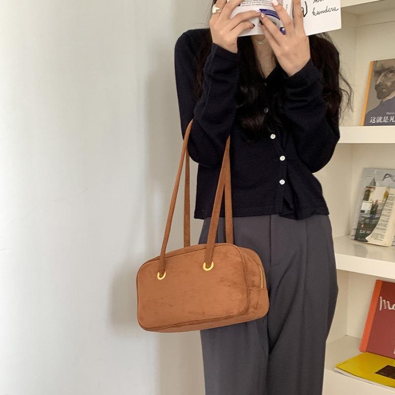 Retro suede bag versatile autumn and winter new plush shoulder bag women's hand underarm bag