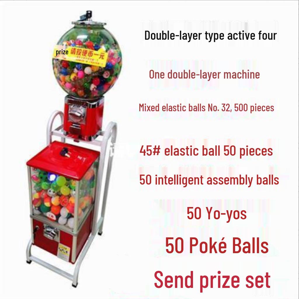 Gashapon Toy Coin-Operated 32mm Bouncy Ball Vending Machine - Amusement Self-Service Unit