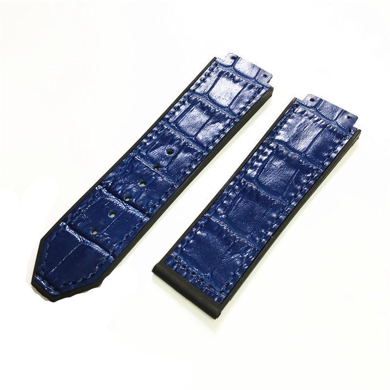 Hengbao Uhrenarmband aus echtem Leder für Herren: Big Bang Convex Interface, wasserdichtes Silikon, 25/23/21 mm