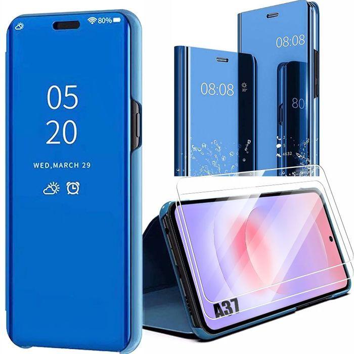 Flip Case - BOOLING - for Samsung Galaxy A37 5G - Smart View - Blue - 2 Tempered Glasses