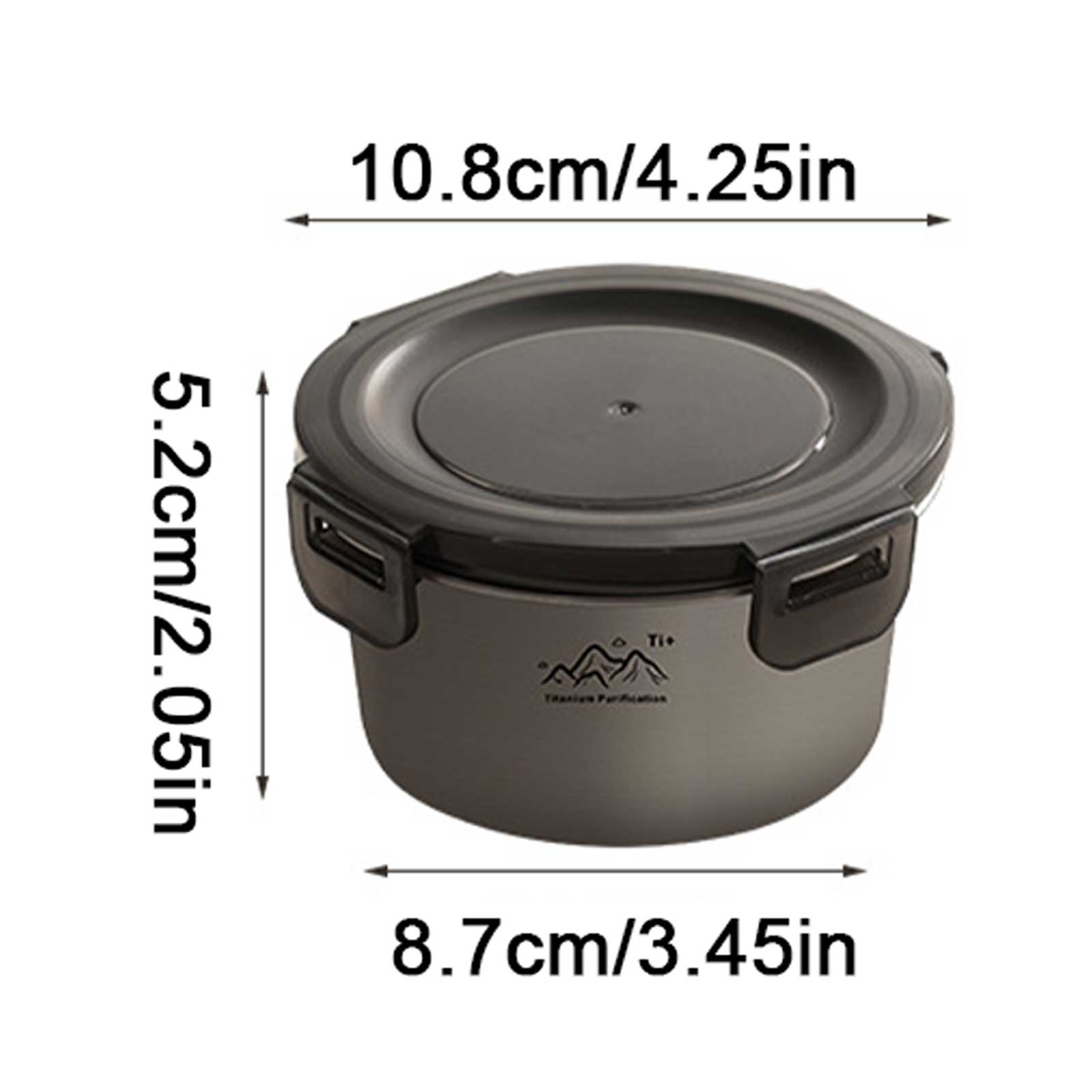Titanium Round Fresh-keeping Box Outdoor Camping Portable Purification Dinner Box Picnic Food Storage Container Fruit Lunch Box