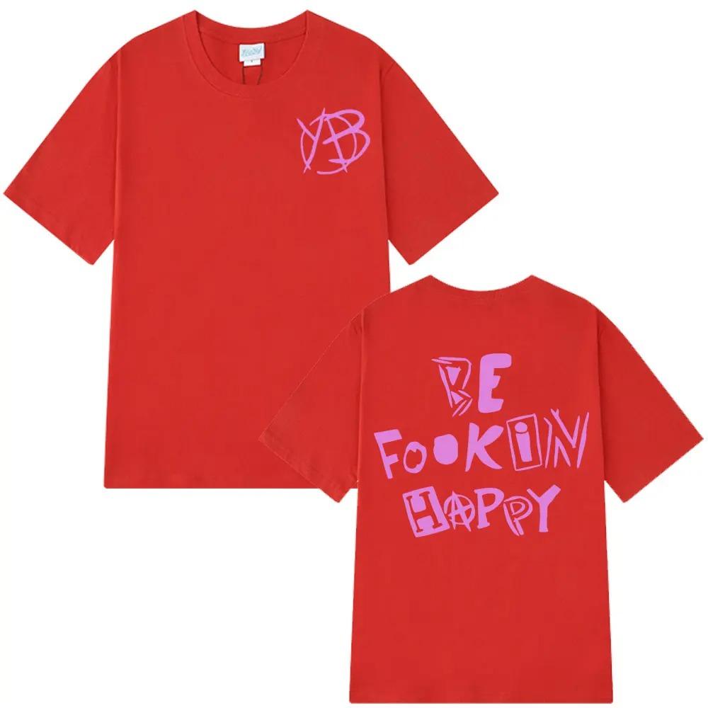 Koszulka Rockowa Piosenkarz Yungblud Be Fookin Happy Letnia Casualowa Koszulka Kobiety Moda Hip Hopowa T-Shirt Wysoka Jakość Harajuku miękka