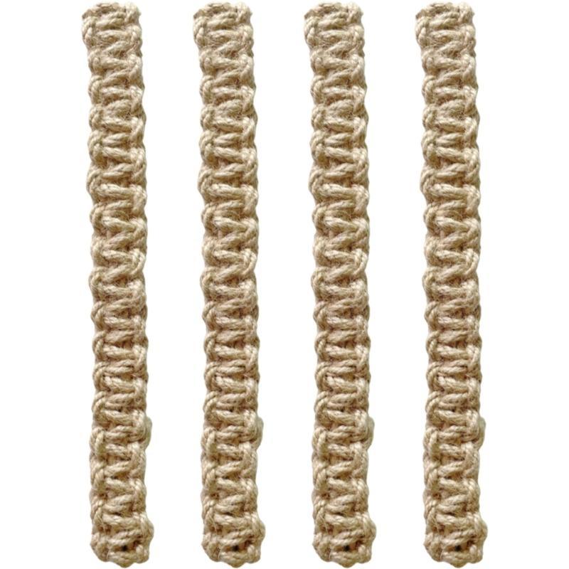 Natural Fiber Curtain Tie Set of 4 Woven Rope Window Drape Tiebacks Decoration