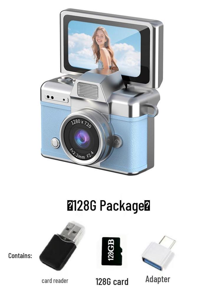 Retro Flip Screen Digital Card Camera for Students and Travelers