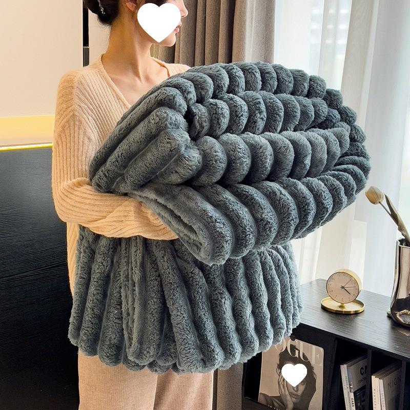 G5Z Heavyweight Rabbit Fur Plush Blanket - Velvet Flannel Baby & Sofa Throw for Winter