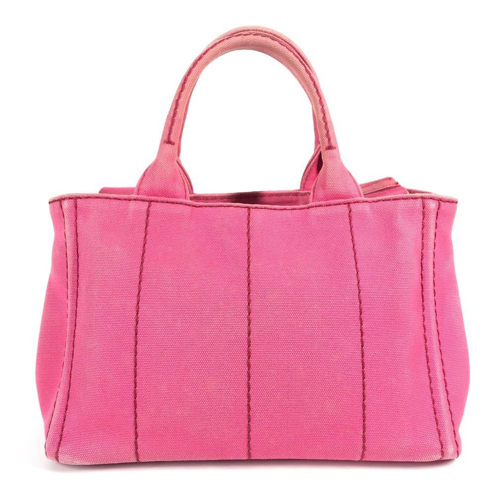PRADA Canapa Tote Bag 2WAY Bag Shoulder Bag Crossbody Hand Bag Canvas pink