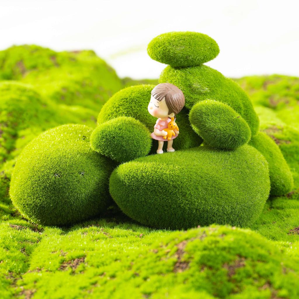 40pcs Artificial Moss Balls, Microfiber Faux Greenery Decorative Stones for Home Decor, Vase & Table Accents, Planter Embellishments,Party Decor