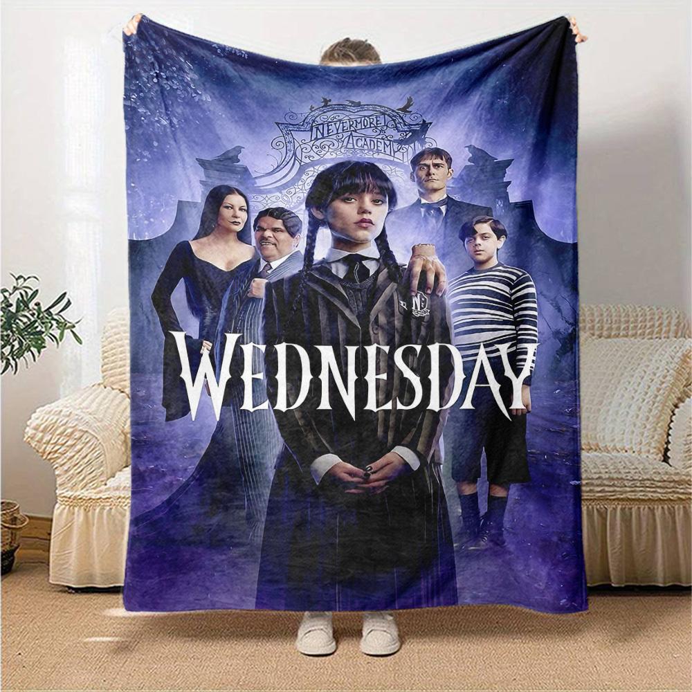 1pc Wednesday Addams Nevermore Academy Soft Warm Throw for Home, Office, Trave, All-Season Cozy Bedding Gift, Office Cozy Accessory1080