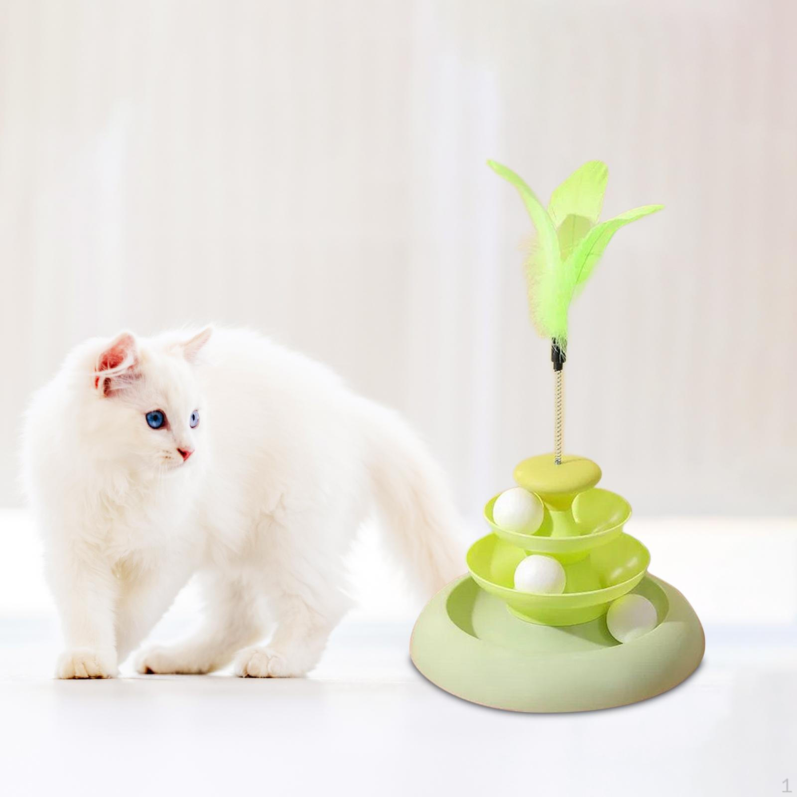 

Игрушечный роликовый тренажер Cat Ball Track для домашних кошек, интерактивный проигрыватель зелёный