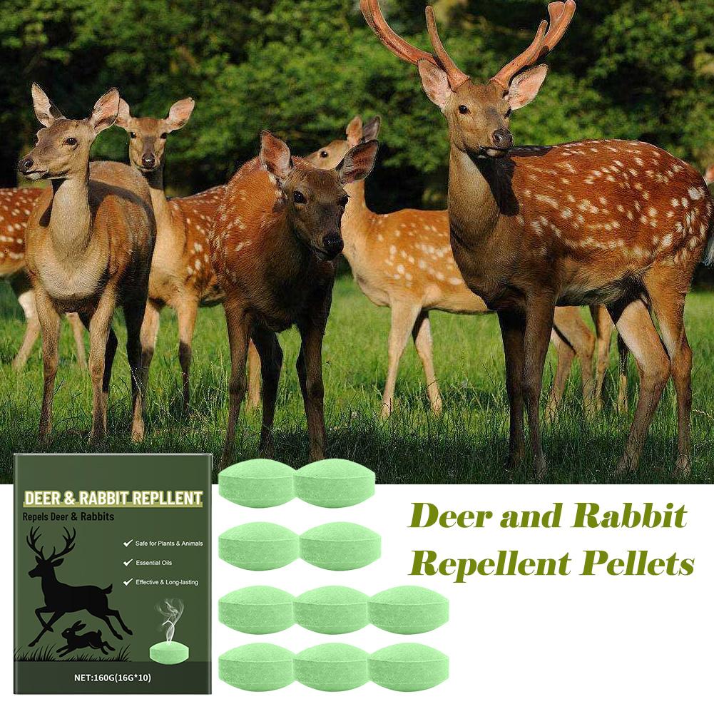 10PCS Deer and Rabbit Repellent Pellets Natural Harmless Strong Repellent Non-Toxic Humane Rodenticide Pellet