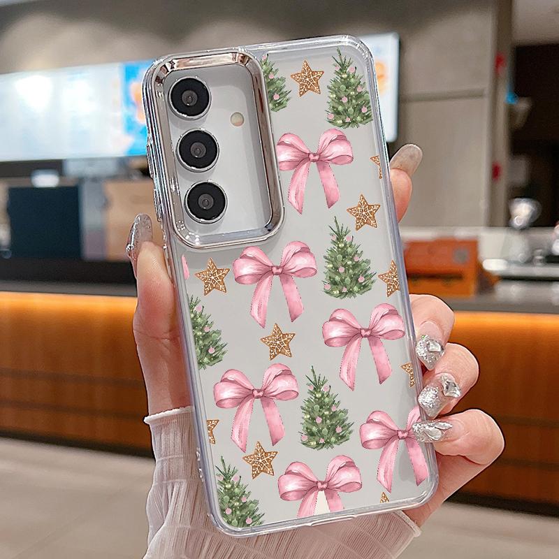 Colorful Bowknots Pattern Case For Samsung S26 S25 Ultra S24 FE S23 Plus S22 S21 A15 A16 A17 A35 A36 A37 A54 A55 A56 A57 5G Plating Lens Soft Cover