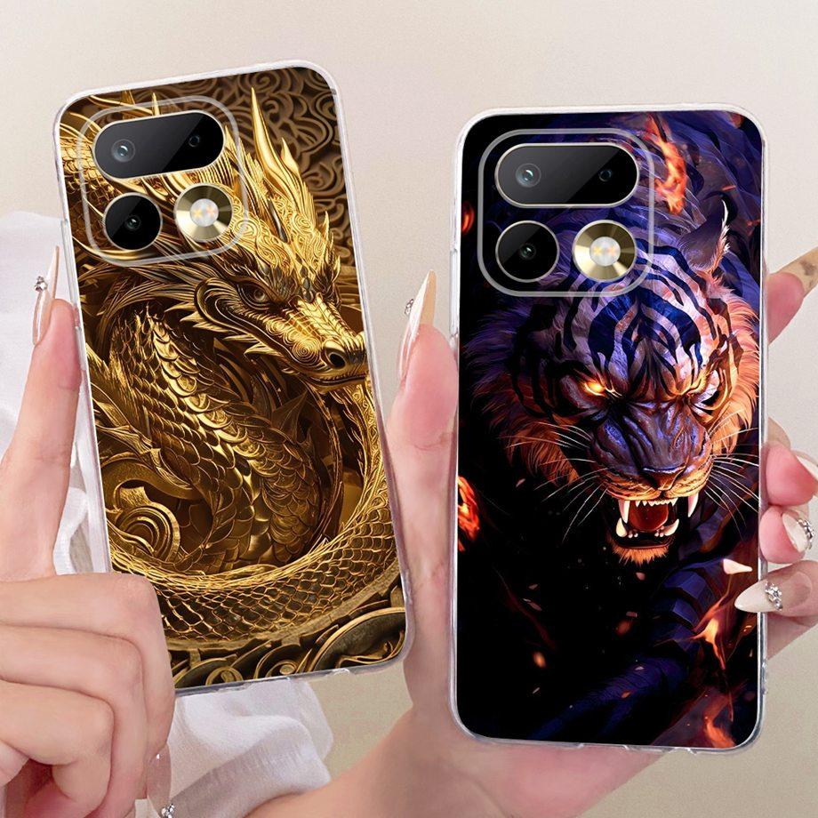 Für Realme 16 Pro Pro+ Handyhülle Weiche Klare Silikonhülle Schmetterling Drache Katze Blumengemälde Bumper RMX5121 RMX5131 Fundas
