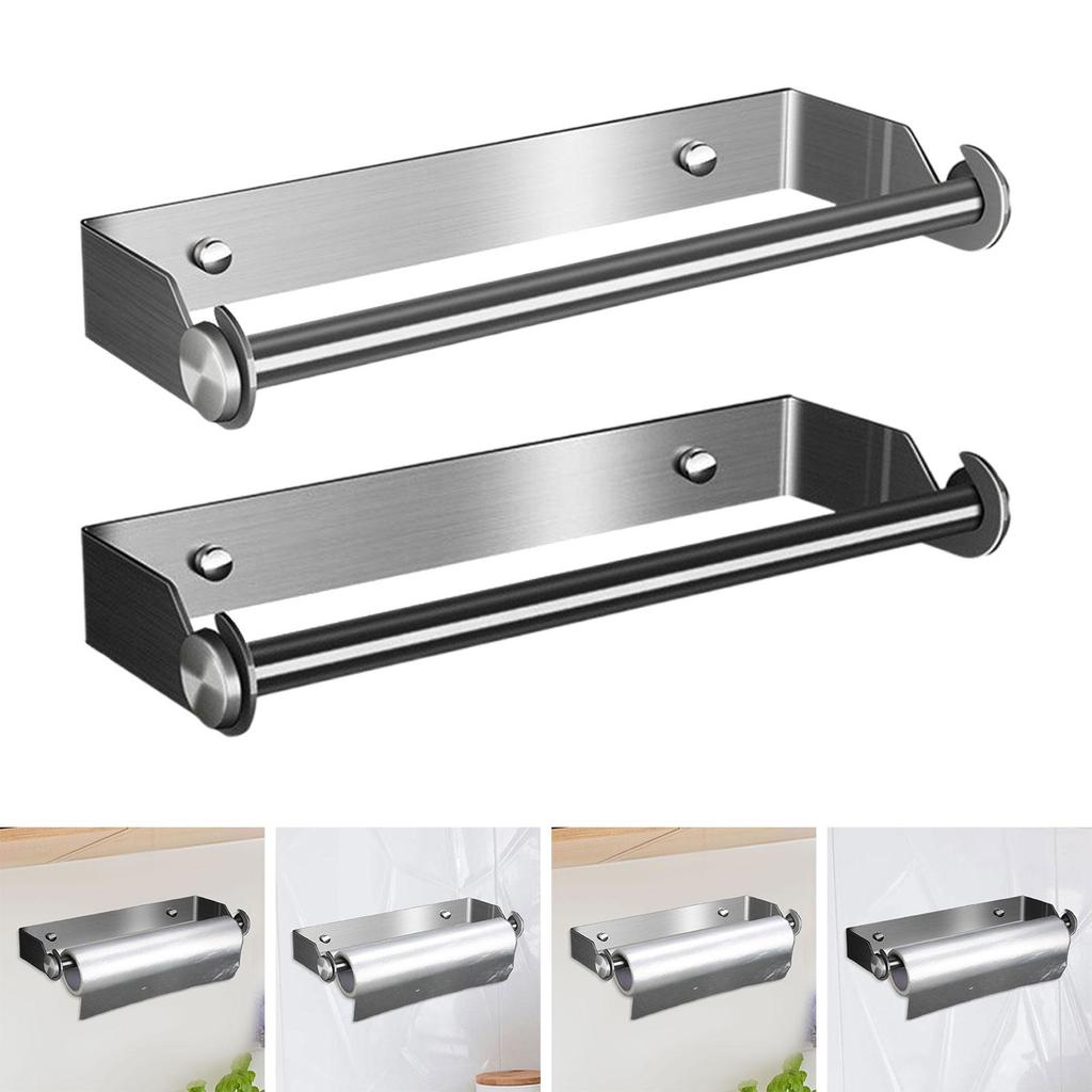 Paper Towel Holder Wall Mounted Stainless Steel Paper Towel Dispenser for Bedroom Cabinets Pantry Shelves Countertop Kitchen