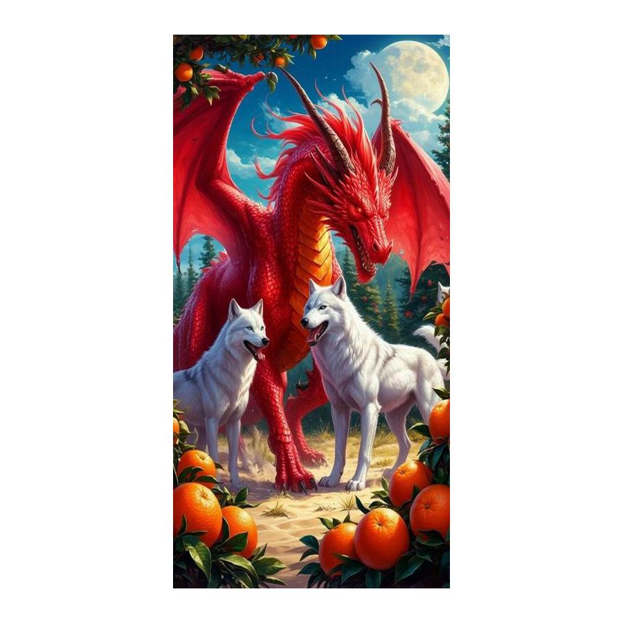 Mountain Dragon Wolf Large Size Diamond Painting New Collection Animals Diy Full Square Round Drill Rhinestone Embroidery Mosaic Cross Stitch Kits