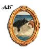 Metal Surface Decorations 1/6Pcs Halloween Retro Frame Refrigerator Magnet, Wood Carved Fridge Magnetic Decor Cabinet Whiteboard Magnet for