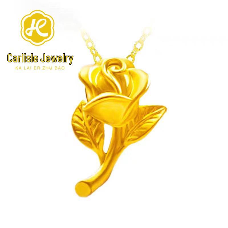 Shuibei 999 Fine Gold Slim Waist Necklace: 3D Hard Gold Women's Pendant Charm, Popular Live Broadcast Hot Seller.