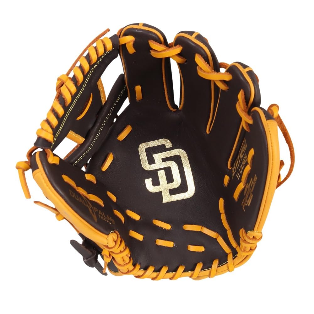 Rawlings Padres HYPER TECH MLB TEAM GR5HTMN62 Baseball Size Glove, Softball, Adult, [Infielder's Glove], 11.25 (Right-Handed Thrower, Left-Handed)