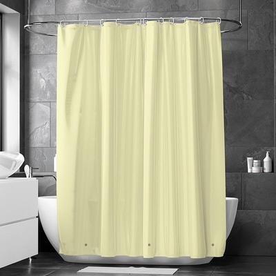 Tenda da Doccia Impermeabile in PEVA Beige con Ganci - Spessa, Design Senza Fori per Bagno e WC