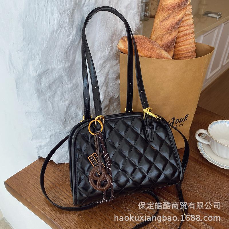 Rhombus bag women's 2025 new trendy fashion high sense shoulder underarm bag versatile messenger tote bag