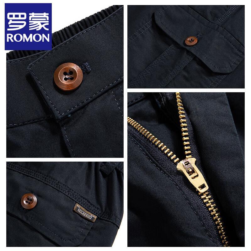 ROMON Men's Summer Casual Pure Cotton Workwear Shorts