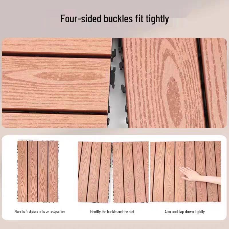 Anti-Corrosion Interlocking Wood-Plastic Outdoor Flooring for Balcony, Terrace, and Courtyard Renovation