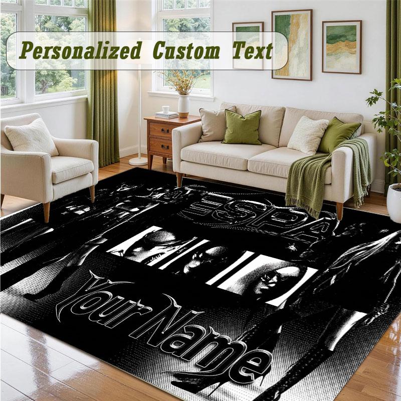 Crystal Velvet Square Rug Custom Nameaespa Pattern Non Slip Home Floor Decor Rug