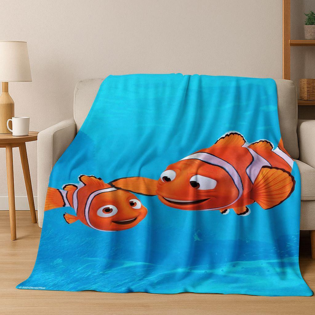 HD Cartoon Finding Nemo Underwater World Flannel Blanket,Warm and Cozy Soft Throw Blanket for Home Bedroom Bed Sofa Picnic Cover