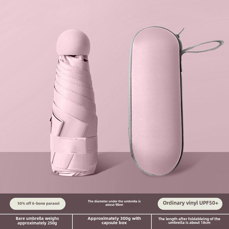 Compact Dual-Use Capsule Umbrella: Portable, Foldable, Lightweight, Sun & Rain Protection