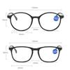 Fashion Presbyopia Glasses Round Frame Anti Blue Light Reading Eyewear Diopter 0 To +4 0 For Men Women