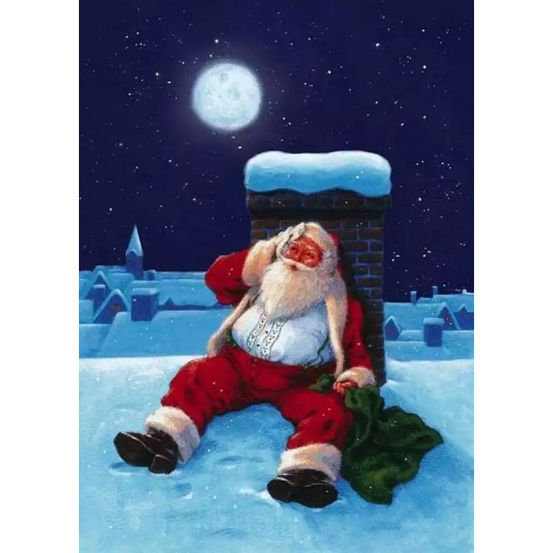 DIY Santa Claus 5D Diamond Painting Full  Round Drill Christmas Diamond Embroidery Mosaic Home Decor Wall Art