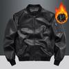 Herren Retro Locker Geschnittene Lederjacke - Frühling/Herbst Koreanischer Lässiger Stil Arbeitskleidung Revers Motorradjacke