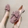 New Fashion Women Flat Shoes Beautiful Crystal Bowknot Boat Shoes Slip-on Loafers