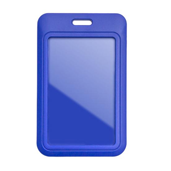 Sliding Badge Holder Vertical Hard Plastic Case Clear Card Protector Pouch for Office School ID Credit