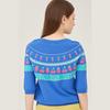 Benetong Berry Jacquard Short Sleeve Knit _Bakp59531Bl