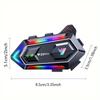 1pc Bluetooth 5.3 Helmet Headphone RGB Colorful Mixing Motorbike Earphone  For 2 Riders