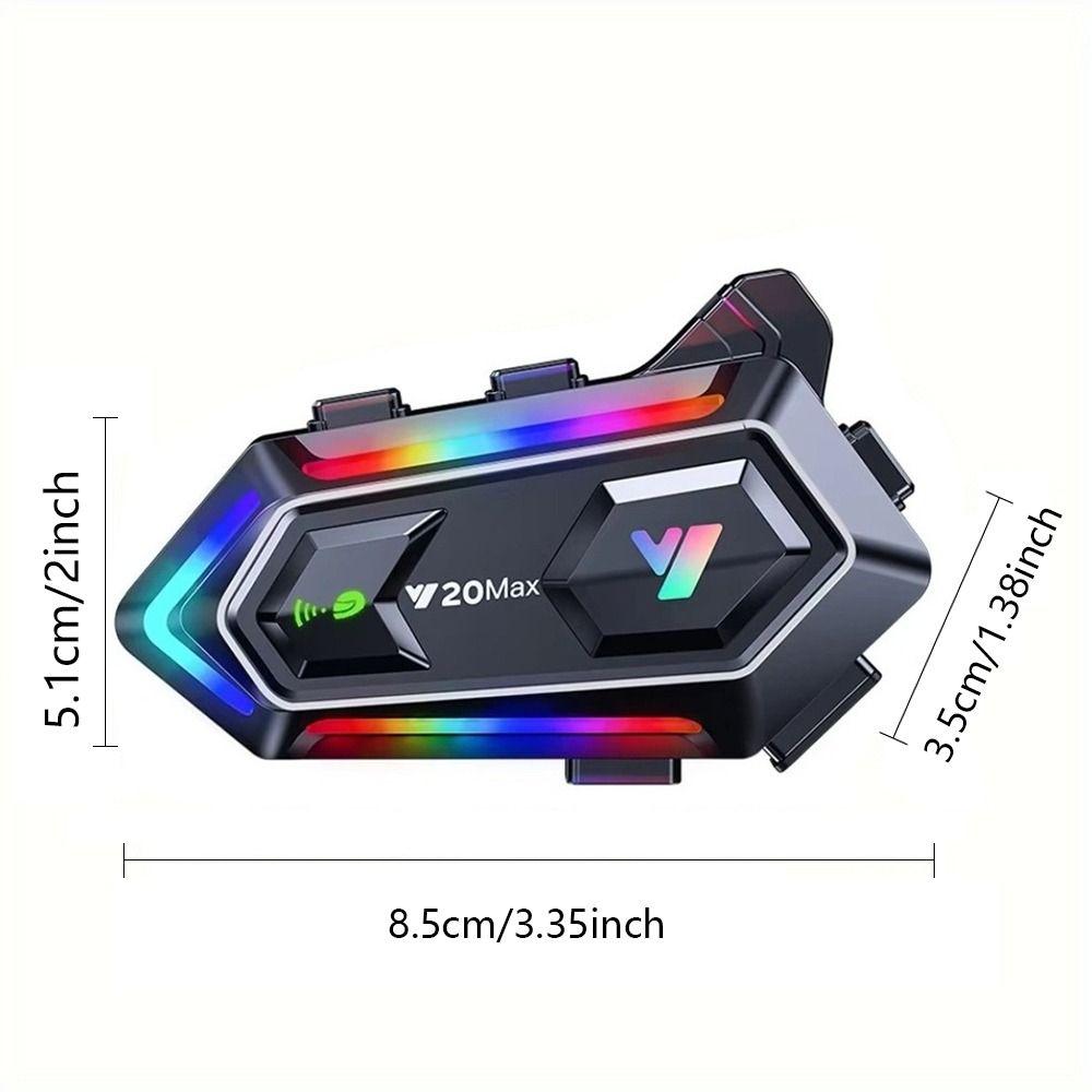 1pc Bluetooth 5.3 Helmet Headphone RGB Colorful Mixing Motorbike Earphone  For 2 Riders