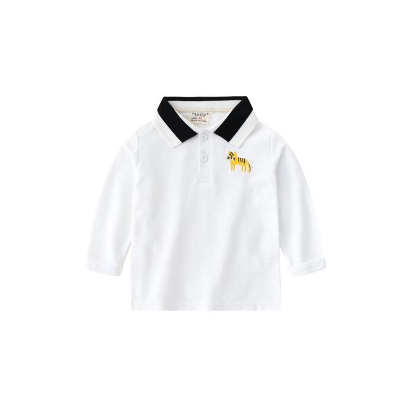 Children's Clothing Babies' Long Sleeve T-shirt Bottoming Shirt Boys' Lapel Polo Tops Spring and Autumn Baby Boys' Casual Clothes