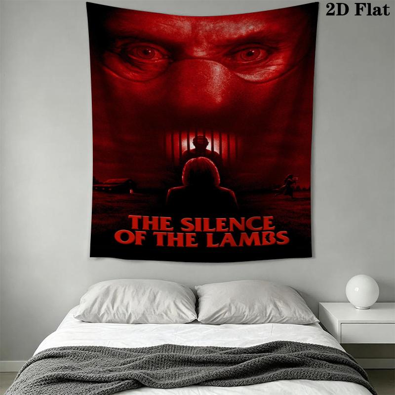 The Silence of the Lambs Wall Tapestry Aesthetic Wall Hanging Printed Fabric Blanket Decorative Tapestries for Bedroom Living Room Home Decor