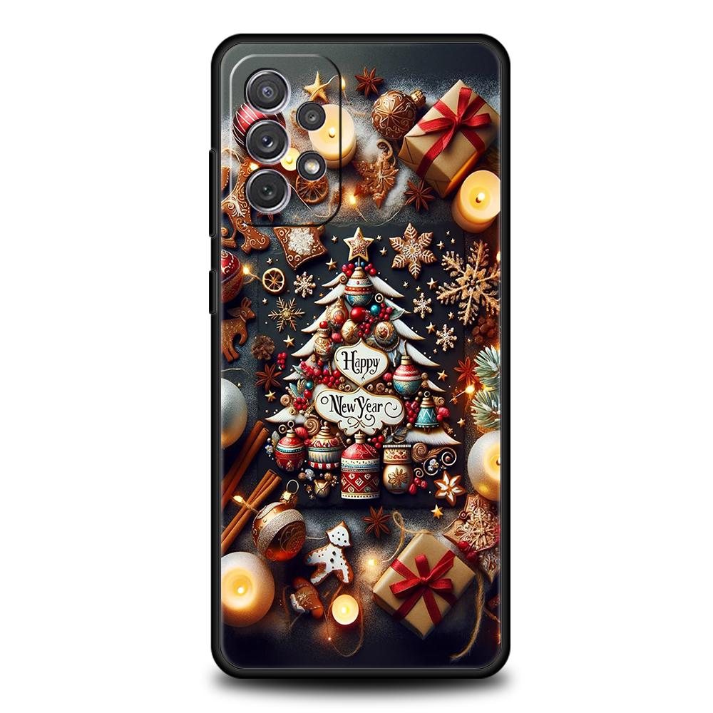 New Year Christmas Phone Case for Samsung Galaxy A13 A15 A22 A23 A25 A31 A32 A33 A35 A41 A51 A52 A53 A55 Soft TPU 5G Shell Capas