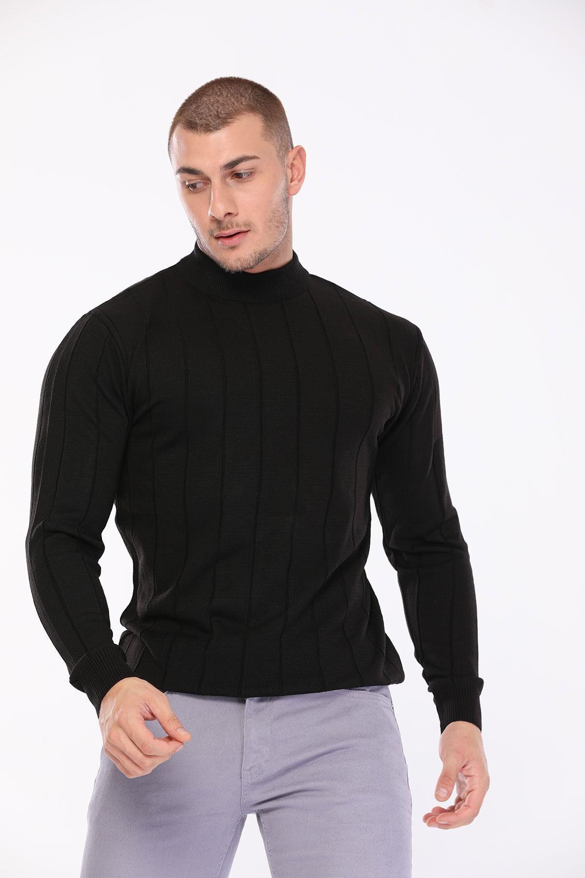 

Men s Plus Size Plus Size Sweater Black Men s Half Fisherman Knitwear Sweater